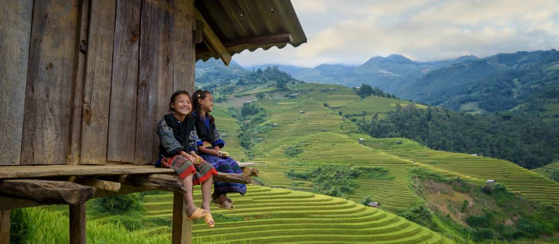 Friendly village children in Ha Giang, Vietnam