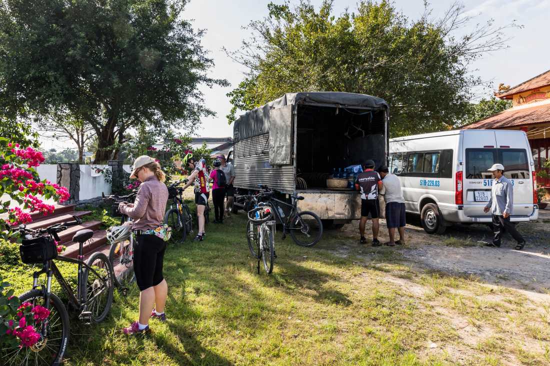 Our cycling trips in Asia provide backup vehicle support |  Lachlan Gardiner