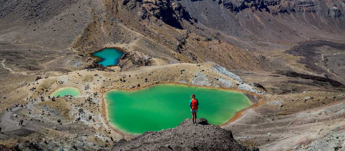 Vividly coloured volcanic lakes at Tongariro Alpine Crossing |  Camilla Rutherford
