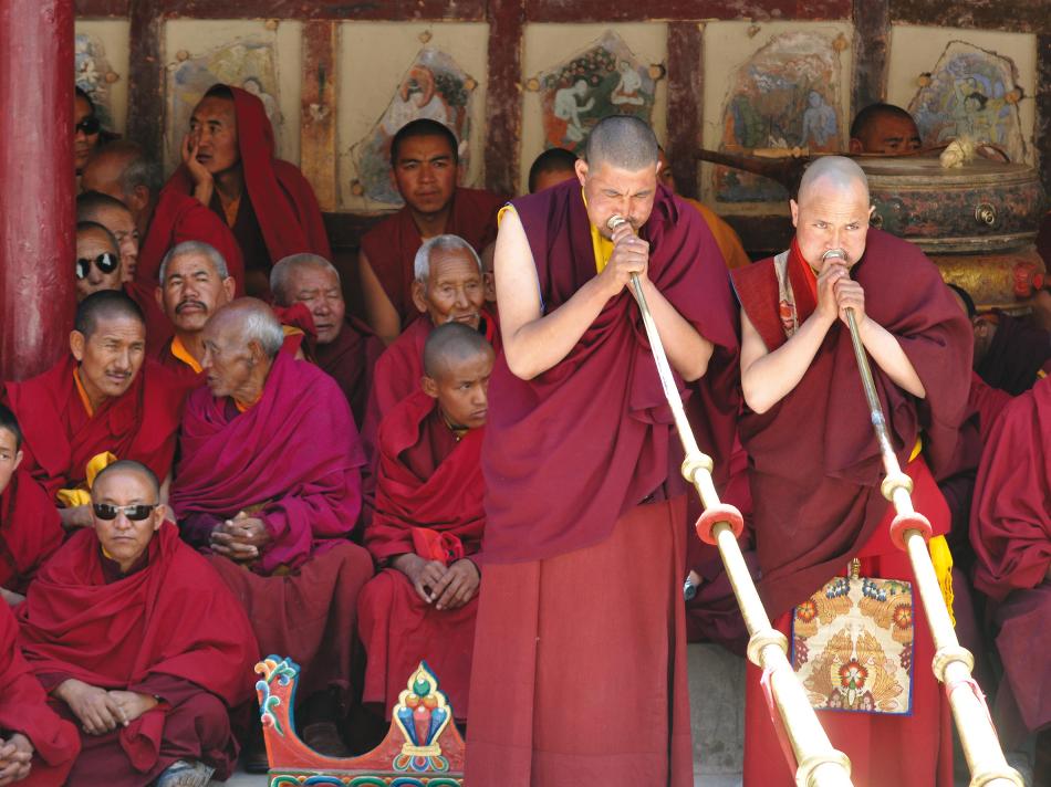 Gathered men at the festival at Hemis, Ladakh -  Photo: Adam Mussolum