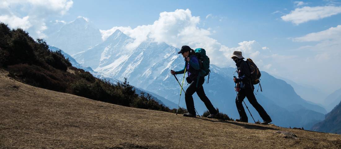 A steady incline on the trail above Namche Bazaar | <i>Mark Tipple</i>