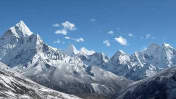 Into the mountains beyond Thyangboche Monastery on route to Everest Base Camp
