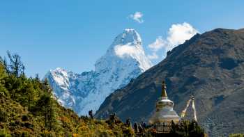 Trekking from Namche Bazaar to Thyangboche in the Everest region