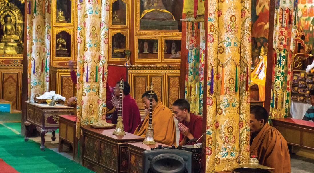 Private puga at Tsarang Gompa in Mustang |  <i>Margie Thomas</i>