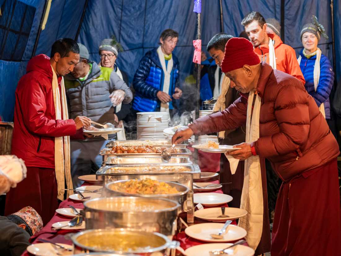 Banquet at World Expeditions 50th Anniversary Celebration in Thyangboche, Nepal |  Lachlan Gardiner